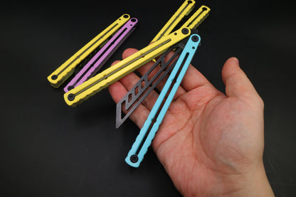 YY Noctilucent Steel Kraken Balisong Clone  Stainless Steel Handle Stainless Steel Blade Bushings