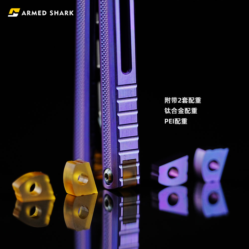 ARMED SHARK Sasaki Balisong Clone TC4 Titanium Alloy Handle 5CR15 Stainless Steel Blade Bushing