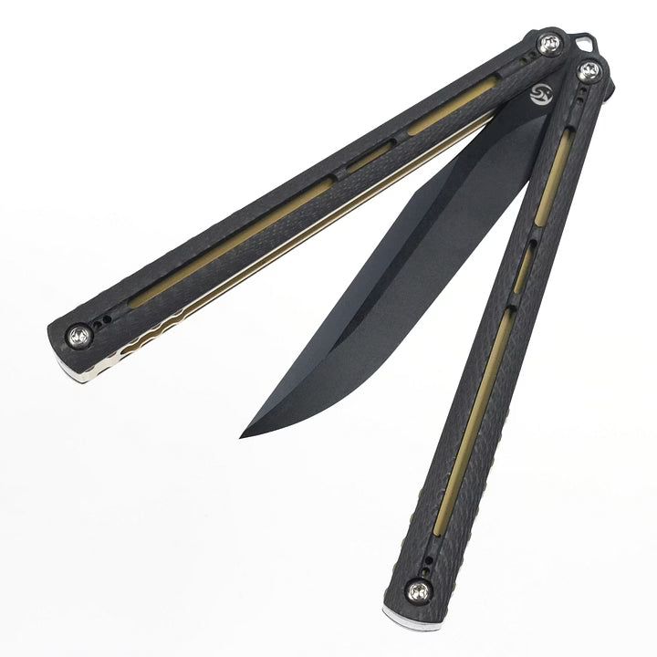 Fixedstarknife Shinyou Original Balisong TC4 Titanium Lining+G10 Patch Handle 440C Stainless Steel Blade