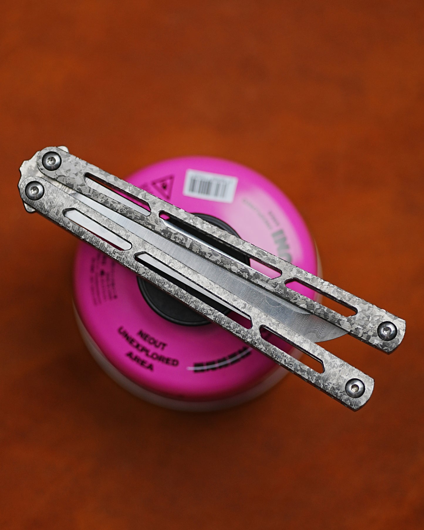 ARMED SHARK Tsunami Fake Blade Balisong Clone Ice crystal titanium alloy/TC4 Titanium alloy handle Damascus stainless steel blade Bushing