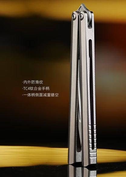 Armed Shark CK Balisong Clone TC4 titanium Alloy Handle 440C stainless steel Blade