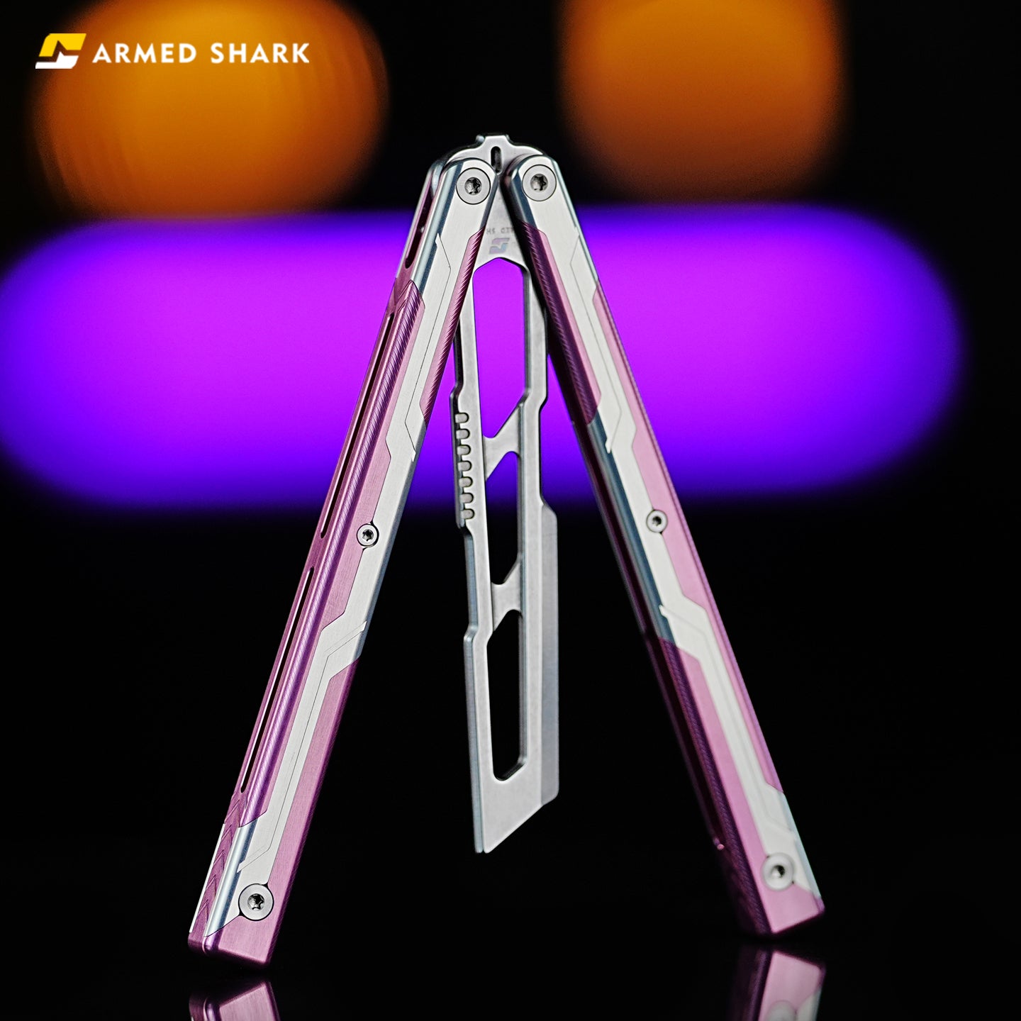 Armed Shark Ajax Balisong Clone Seven Series Aluminum Alloy G10 Patch Handle Stainless Steel Trainer Blade Bushing Balisong