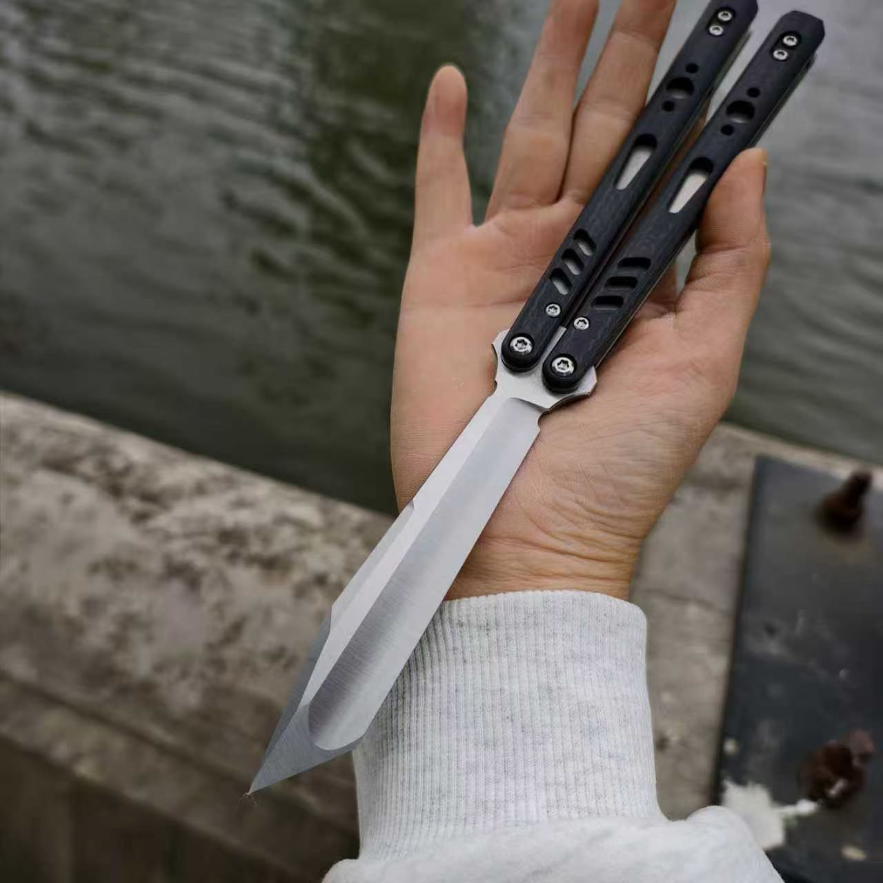 Baliplus REP Special Edition Balisong Clone G10 Patch Titanium alloy-handle stainless steel blade