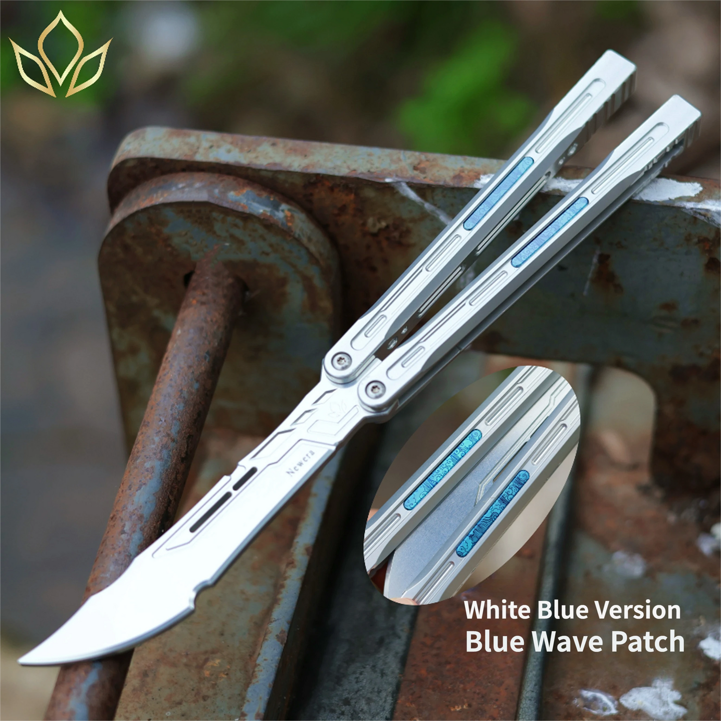 Newera JHong Original Balisong 7075 Aluminum TC4 Titanium Alloy Patch Handle 7075 Aluminum Blade Trainer Bushing