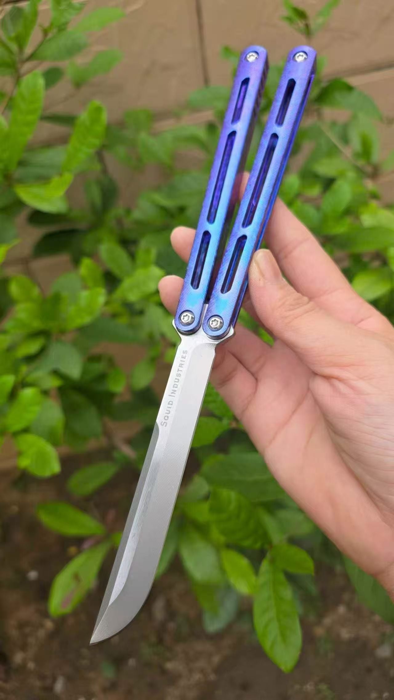 Baliplus Tsunami V4 Ice Crystal Titanium Balisong Clone TC4 Titanium Alloy Handle VG10 blade Bushing