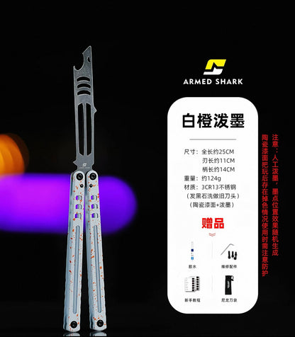 ARMED SHARK Steel Madko Balisong Clone 3cr13 Stainless Steel Handle Stainless Steel Blade Bushings