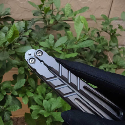 Baliplus Sandwich AB BRS chAB Balisong Clone TC4 Titanium Alloy Handle VG10 Stainless steel Blade Bushings