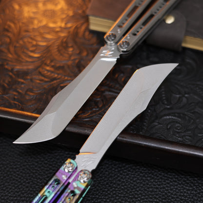 Baliplus Medusa Clone Balisong TC4 Titanium Alloy Handle VG10 Stainless Steel Blade Bushing