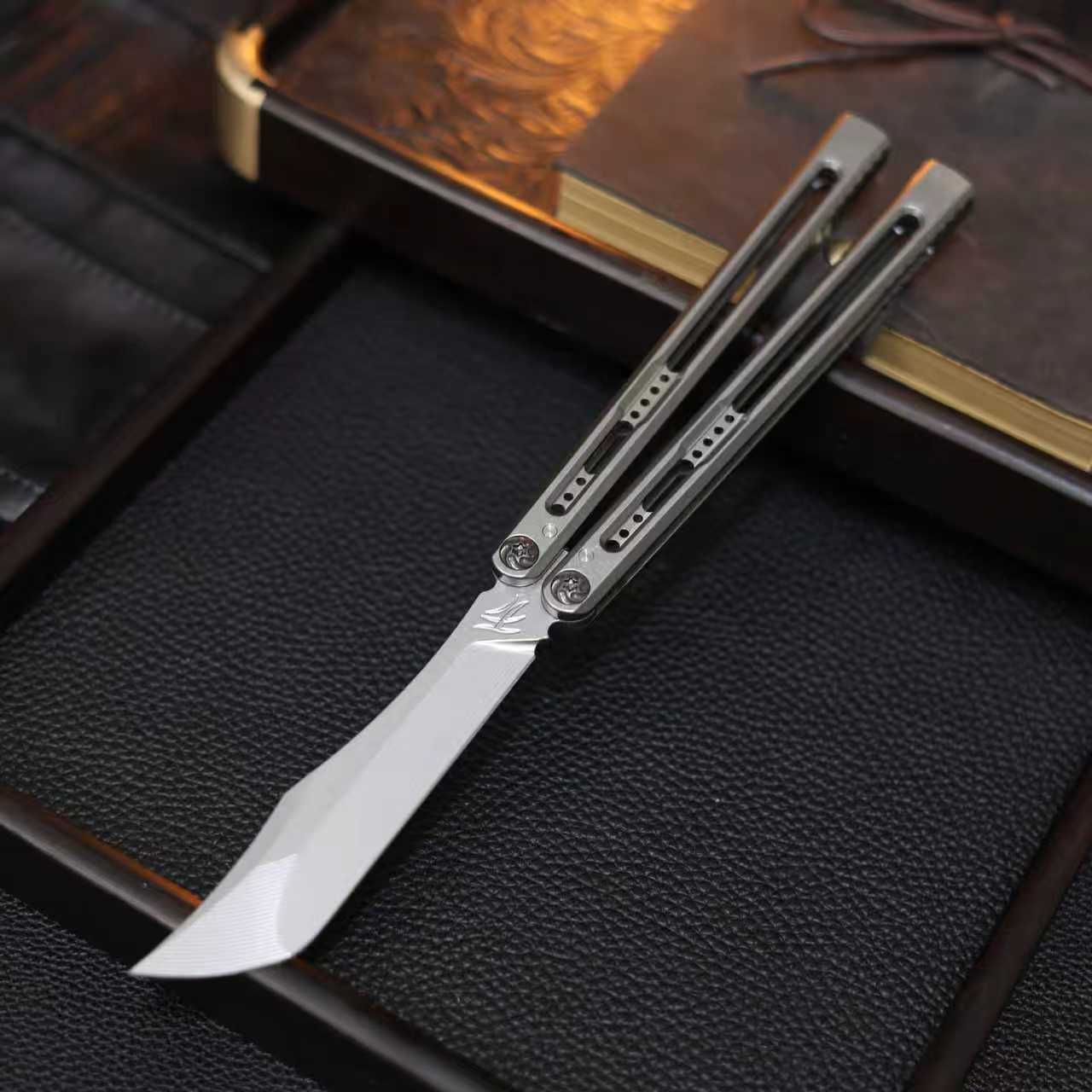 Baliplus Medusa Clone Balisong TC4 Titanium Alloy Handle VG10 Stainless Steel Blade Bushing