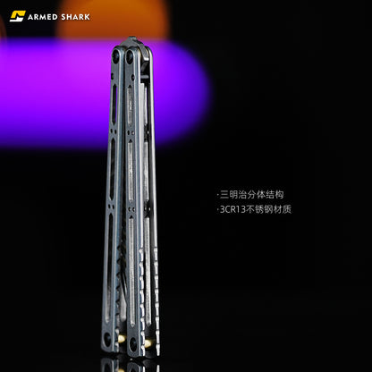 ARMED SHARK Hydro Balisong Clone 3CR13 Stainless Steel Handle Stainless Steel Blade Bushings