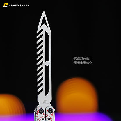 ARMED SHARK Hydro Balisong Clone 3CR13 Stainless Steel Handle Stainless Steel Blade Bushings