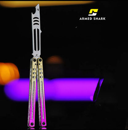 ARMED SHARK Steel Madko Balisong Clone 3cr13 Stainless Steel Handle Stainless Steel Blade Bushings