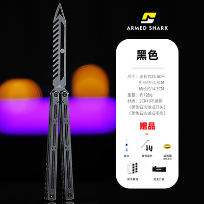 ARMED SHARK Hydro Balisong Clone 3CR13 Stainless Steel Handle Stainless Steel Blade Bushings