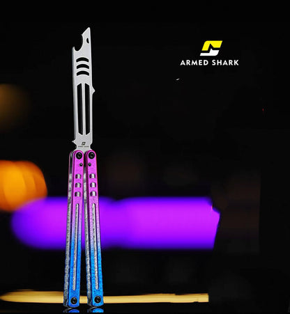 ARMED SHARK Steel Madko Balisong Clone 3cr13 Stainless Steel Handle Stainless Steel Blade Bushings