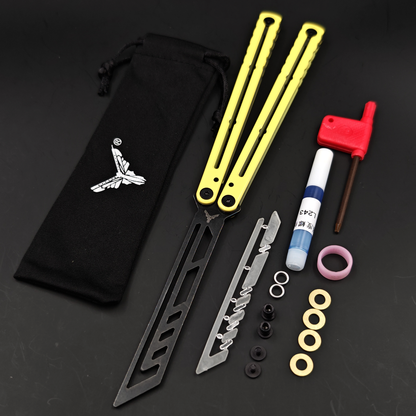 YY Noctilucent Steel Kraken Balisong Clone  Stainless Steel Handle Stainless Steel Blade Bushings