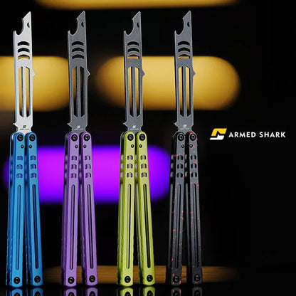 ARMED SHARK Steel Madko Balisong Clone 3cr13 Stainless Steel Handle Stainless Steel Blade Bushings