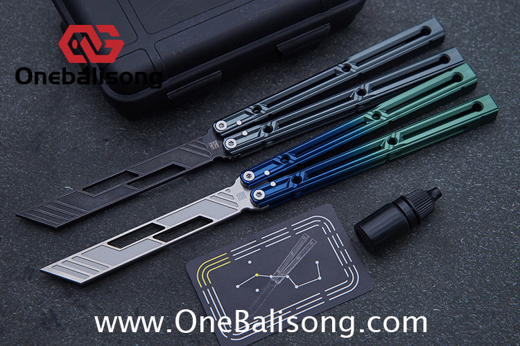 YLG Ying Lingguan Qian Original Balisong 7075 Aluminum Alloy Stainless Steel Blade Bushing