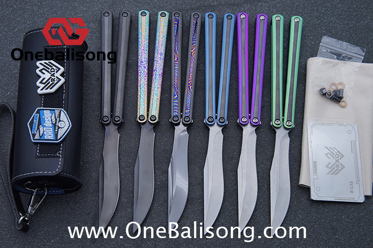 RAD Prelude Genuine Balisong Titanium-6AL-4V Handle CPM-S35VN Stainless Steel Live Blade Bushing
