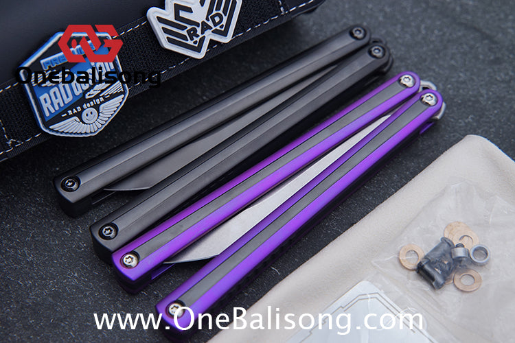 RAD Prelude Genuine Balisong Titanium-6AL-4V Handle CPM-S35VN Stainless Steel Live Blade Bushing