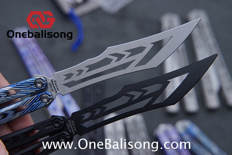 Sequence Bitter Cold Original Balisong Titanium Alloy Handle Stainless Steel Blade Bushings