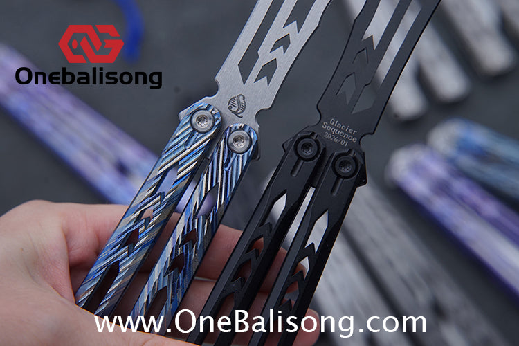 Sequence Bitter Cold Original Balisong Titanium Alloy Handle Stainless Steel Blade Bushings