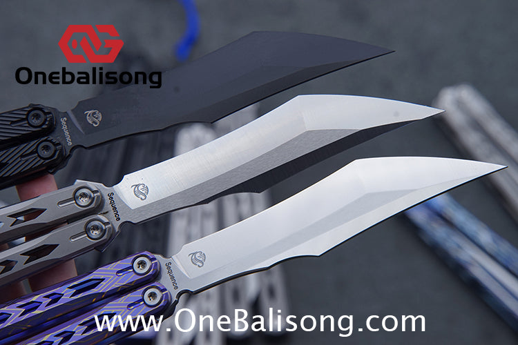 Sequence Bitter Cold Original Balisong Titanium Alloy Handle Stainless Steel Blade Bushings