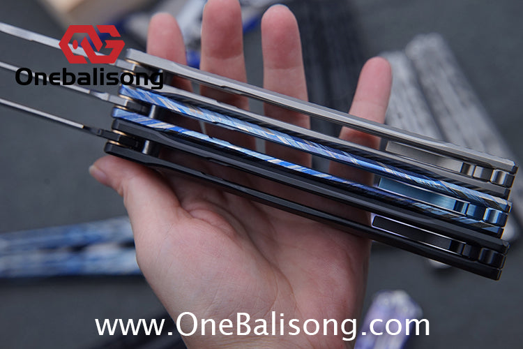 Sequence Bitter Cold Original Balisong Titanium Alloy Handle Stainless Steel Blade Bushings