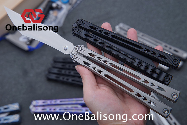 Sequence Bitter Cold Original Balisong Titanium Alloy Handle Stainless Steel Blade Bushings
