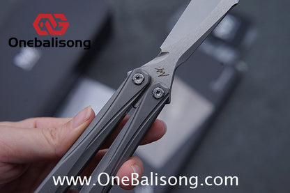 MY Performance Silk/Polaris Balisong 6AI-4V Titanium Alloy Handle CPM S35VN Stainless Steel Blade