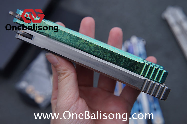 THEONE Reaper/Blackbird Balisong Clone TC4 Titanium Alloy Handle Stainless Steel Blade One-piece structure Bushing