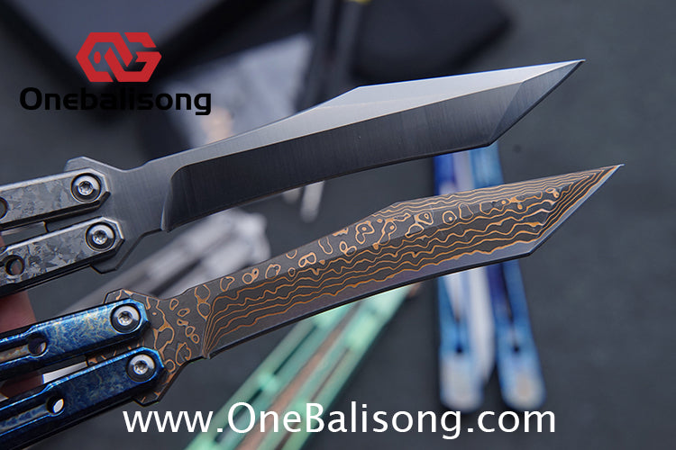 THEONE Reaper/Blackbird Balisong Clone TC4 Titanium Alloy Handle Stainless Steel Blade One-piece structure Bushing