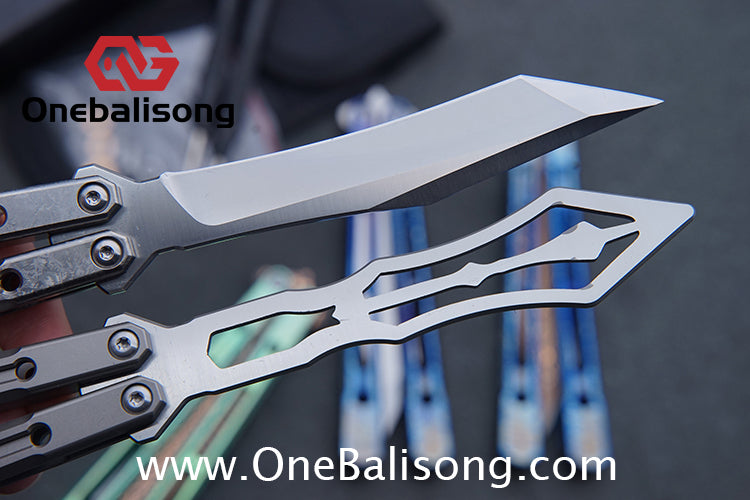 THEONE Reaper/Blackbird Balisong Clone TC4 Titanium Alloy Handle Stainless Steel Blade One-piece structure Bushing