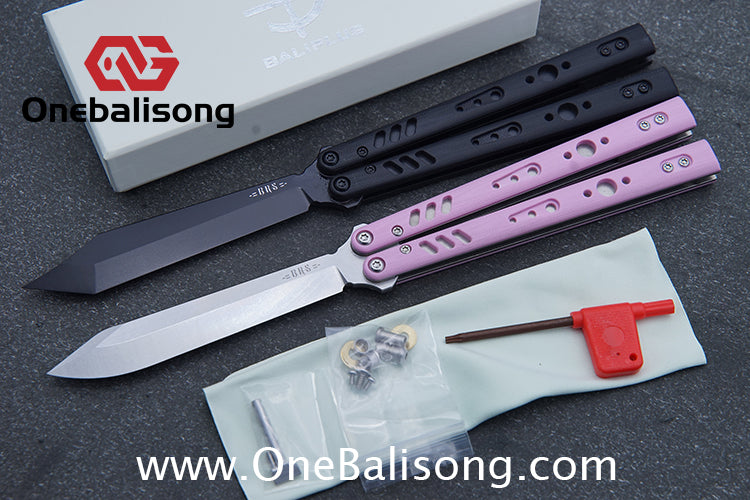 Baliplus BRS REP CLONE Balisong TC4 Titanium Alloy+G10 Patch Bushings Sandwich Structure 9cr18