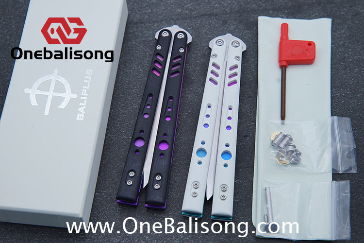 Baliplus BRS REP CLONE Balisong TC4 Titanium Alloy+G10 Patch Bushings Sandwich Structure 9cr18