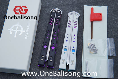 Baliplus BRS REP CLONE Balisong TC4 Titanium Alloy+G10 Patch Bushings Sandwich Structure 9cr18