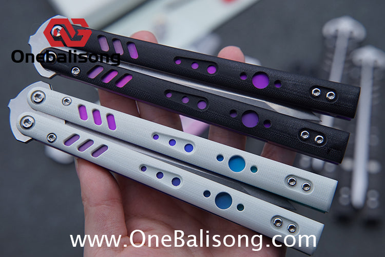 Baliplus BRS REP CLONE Balisong TC4 Titanium Alloy+G10 Patch Bushings Sandwich Structure 9cr18