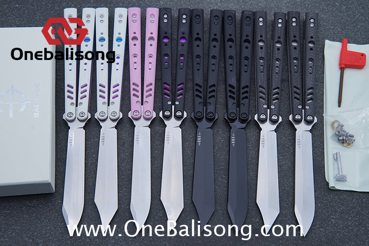 Baliplus BRS REP CLONE Balisong TC4 Titanium Alloy+G10 Patch Bushings Sandwich Structure 9cr18