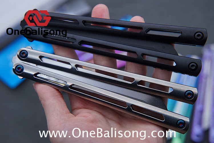 Blue River Titanium Tsunami Balisong Clone Steel Screw Tsunami V4 Titanium alloy handle VG10 blade Bushing