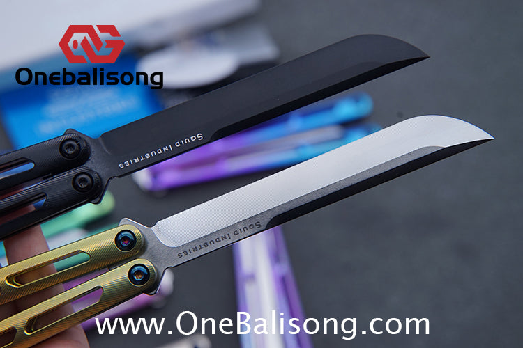 Blue River Titanium Tsunami Balisong Clone Steel Screw Tsunami V4 Titanium alloy handle VG10 blade Bushing