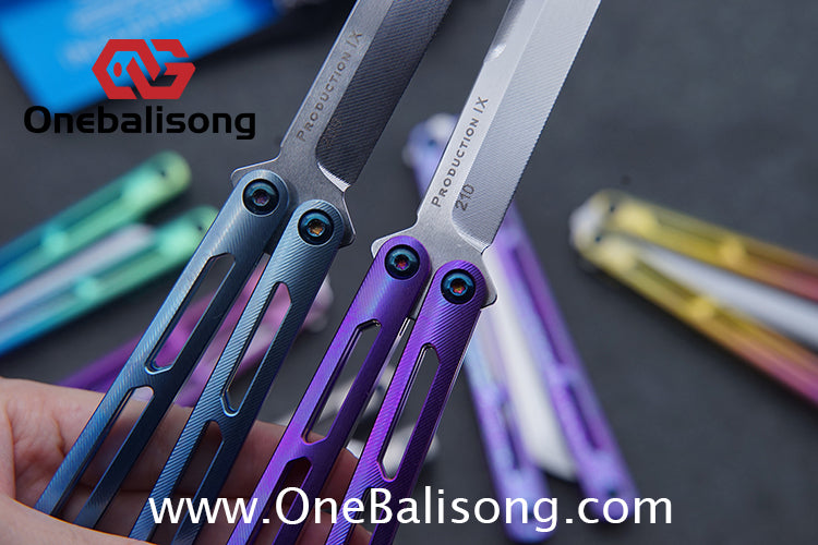 Blue River Titanium Tsunami Balisong Clone Steel Screw Tsunami V4 Titanium alloy handle VG10 blade Bushing