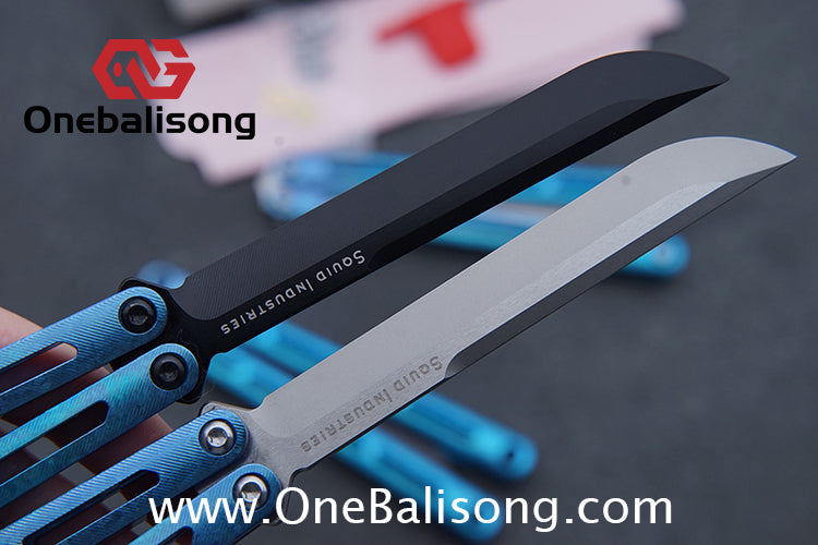 Baliplus Tsunami V4 Ice Crystal Titanium Balisong Clone TC4 Titanium Alloy Handle VG10 blade Bushing