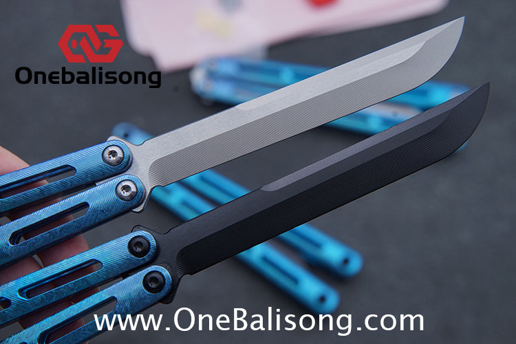 Baliplus Tsunami V4 Ice Crystal Titanium Balisong Clone TC4 Titanium Alloy Handle VG10 blade Bushing