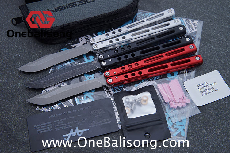 MuMill Regime Balisong Clone Aluminum Alloy Handle Stainless Steel Blade Bushings