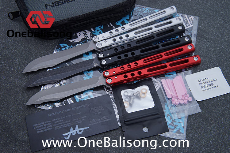 MuMill Regime Balisong Clone Aluminum Alloy Handle Stainless Steel Blade Bushings