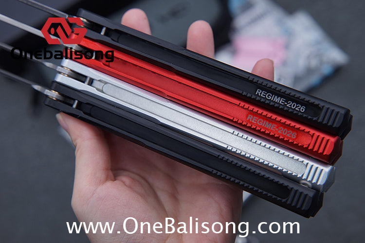 MuMill Regime Balisong Clone Aluminum Alloy Handle Stainless Steel Blade Bushings