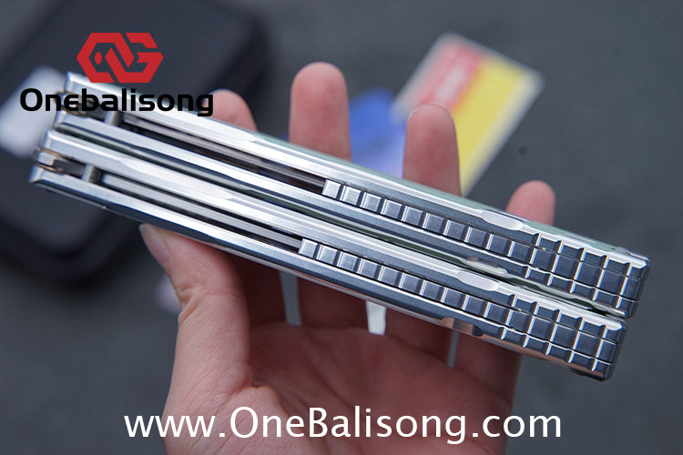 Log & Asgard Lyra V2 Balisong Aluminum Alloy Handle G10 paster Stainless Steel Fake Blade Sandwich Structure Bushing