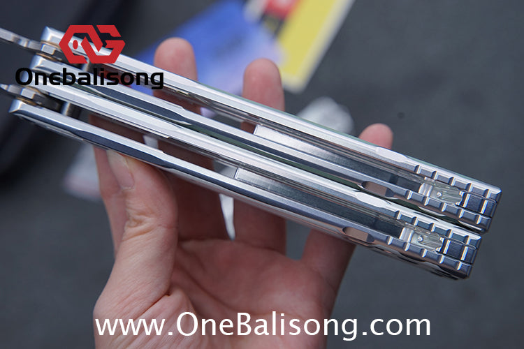 Log & Asgard Lyra V2 Balisong Aluminum Alloy Handle G10 paster Stainless Steel Fake Blade Sandwich Structure Bushing