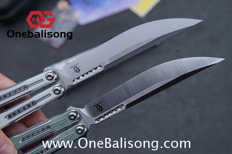 Log & Asgard Lyra V2 Balisong Aluminum Alloy Handle G10 paster Stainless Steel Fake Blade Sandwich Structure Bushing