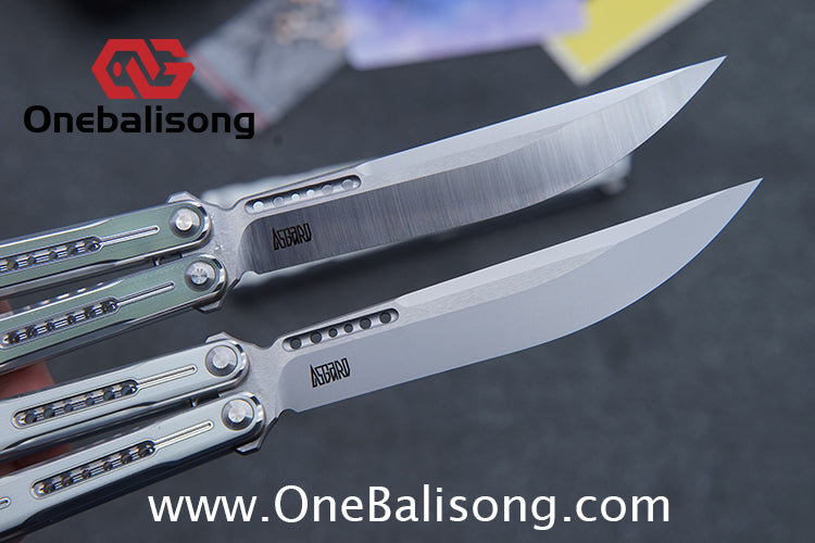 Log & Asgard Lyra V2 Balisong Aluminum Alloy Handle G10 paster Stainless Steel Fake Blade Sandwich Structure Bushing