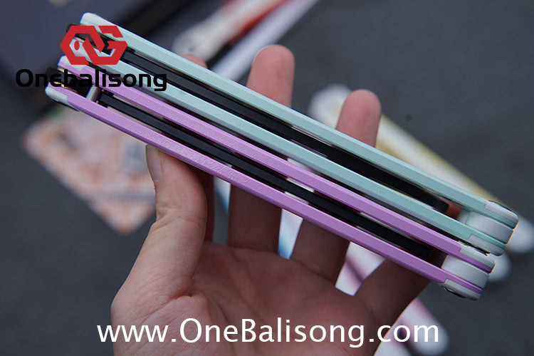 TITUS LONGSLIP Hot Dog Original Balisong 7075 Aviation Aluminum+G10 Patch Handle 14C28N Stainless Steel Blade Bushing